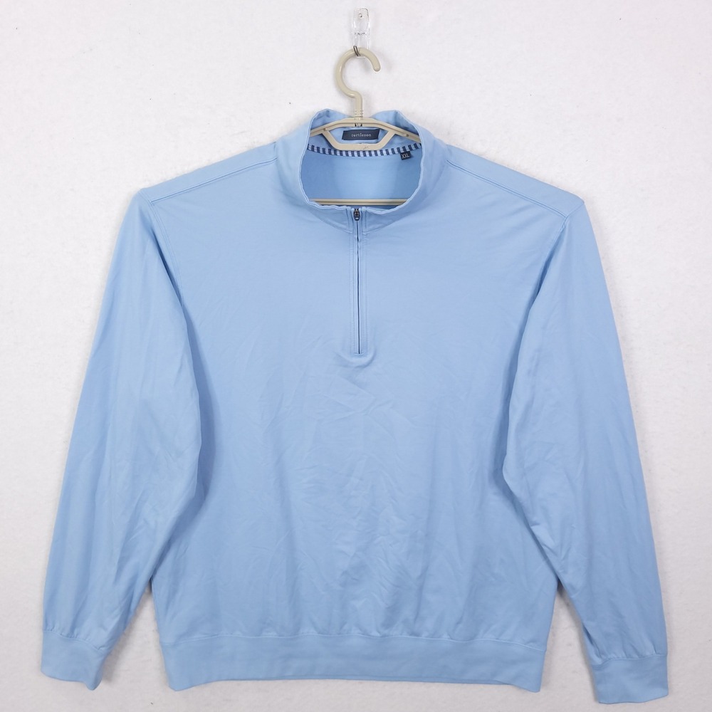 Turtleson Quarter Zip Pullover Mens XXL Light Blue Golf Performance Sweater
